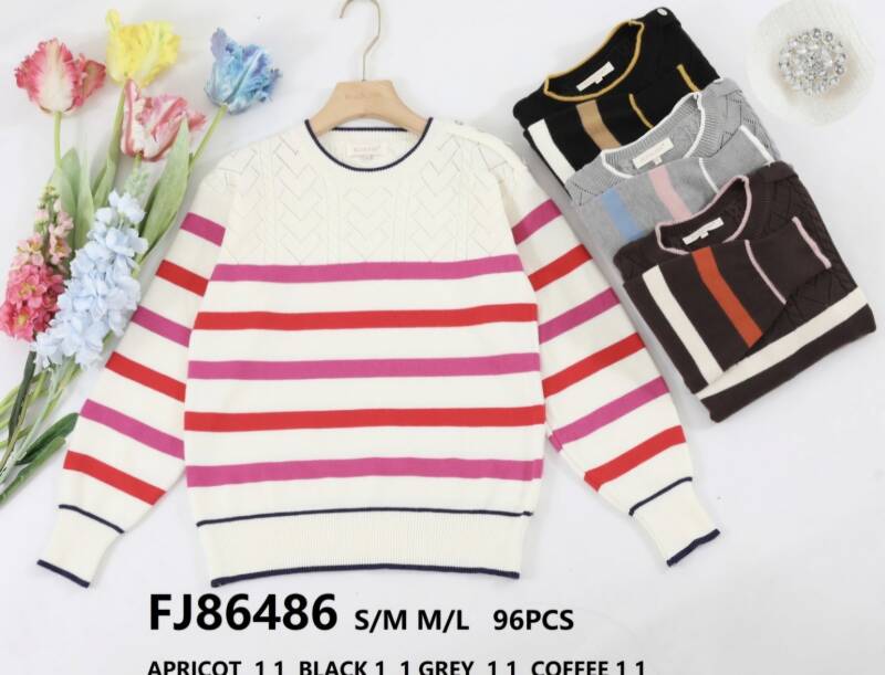 Swetry damskie Roz S/M-M/L. Mix kolor. Paczka 8 szt